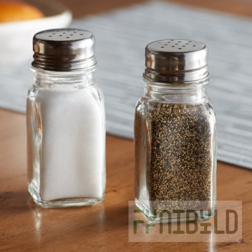 Anchor Hocking 90079 2 oz. Square Base Salt and Pepper Shaker - 24/Case