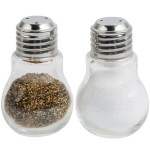 American Metalcraft SPLB7 4 oz. Glass Lightbulb Salt and Pepper Shaker Set - 12/Case