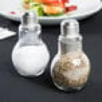 American Metalcraft SPLB7 4 oz. Glass Lightbulb Salt and Pepper Shaker Set - 12/Case