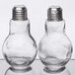 American Metalcraft SPLB7 4 oz. Glass Lightbulb Salt and Pepper Shaker Set - 12/Case