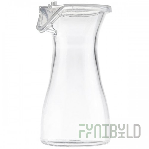 TableCraft 11 oz. Polycarbonate Carafe with Resealable Hinged Lid 10715 - 12/Case