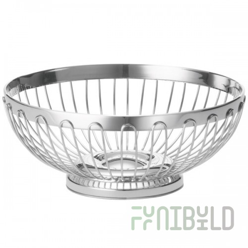 TableCraft 6175 Regent Large Round Stainless Steel Basket - 10