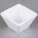 American Metalcraft MELSC15 1.1 oz. White Melamine Square Sauce Cup - 12/Case