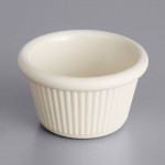 Acopa 1.5 oz. Bone White Fluted Melamine Ramekin - 12/Case Acopa 1.5 oz. Bone White Fluted Melamine Ramekin - 12/Case