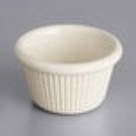 Acopa 1.5 oz. Bone White Fluted Melamine Ramekin - 12/Case Acopa 1.5 oz. Bone White Fluted Melamine Ramekin - 12/Case