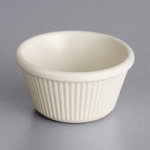 Acopa 1.5 oz. Bone White Fluted Melamine Ramekin - 12/Case Acopa 1.5 oz. Bone White Fluted Melamine Ramekin - 12/Case