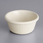 Acopa 1.5 oz. Bone White Fluted Melamine Ramekin - 12/Case Acopa 1.5 oz. Bone White Fluted Melamine Ramekin - 12/Case