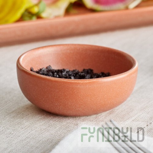 Acopa Pangea 2.5 oz. Terra Cotta Matte Porcelain Ramekin - 36/Case