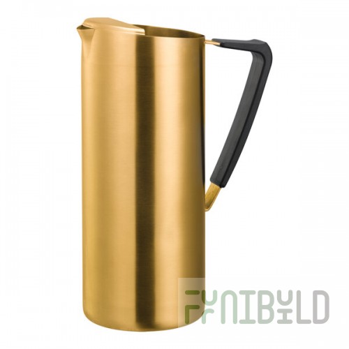 Service Ideas 64.2 oz. Slim Vintage Gold Stainless Steel Pitcher with Guard X7025BSVGV2