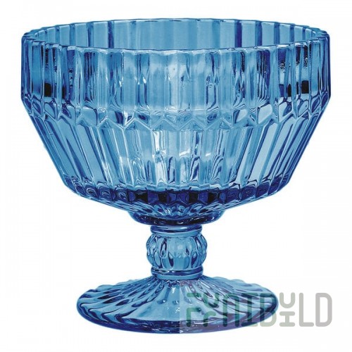 Zwiesel Fortessa Archie 10 oz. Cornflower Blue Round Glass Footed Dessert Bowl - 6/Case