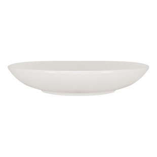 Tuxton Midtown AlumaTux 67 oz. Pearl White China Serving Bowl - 6/Case