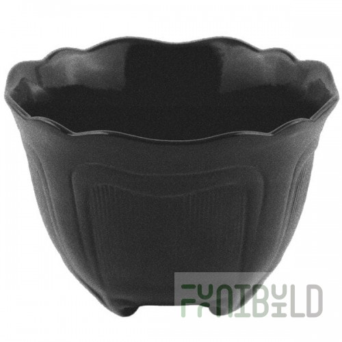 Bon Chef 9060 1.5 Qt. Black Speckled Sandstone Finish Cast Aluminum Garnish Bowl