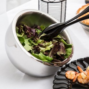 American Metalcraft AB8 54 oz. Double Wall Angled Insulated Serving Bowl - Stainless Steel
