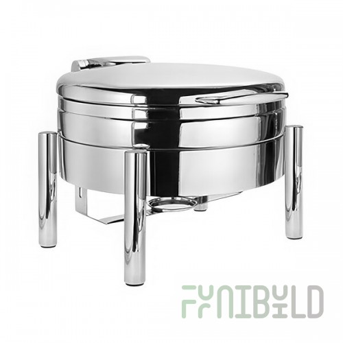 Eastern Tabletop Jazz Rock 4 Qt. Round Induction / Traditional Chafer with Stand 3999PL
