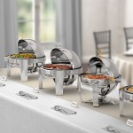 Acopa Supreme 6.5 Qt. Round Chrome Accent Roll Top Chafer Acopa Supreme 6.5 Qt. Round Chrome Accent Roll Top Chafer
