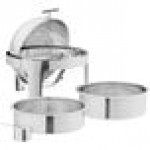 Acopa Supreme 6.5 Qt. Round Chrome Accent Roll Top Chafer Acopa Supreme 6.5 Qt. Round Chrome Accent Roll Top Chafer