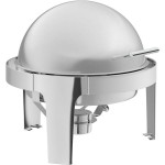 Acopa Supreme 6.5 Qt. Round Chrome Accent Roll Top Chafer Acopa Supreme 6.5 Qt. Round Chrome Accent Roll Top Chafer
