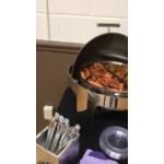Acopa Supreme 6.5 Qt. Round Chrome Accent Roll Top Chafer Acopa Supreme 6.5 Qt. Round Chrome Accent Roll Top Chafer