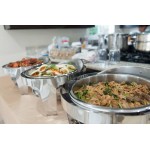 Acopa Supreme 6.5 Qt. Round Chrome Accent Roll Top Chafer Acopa Supreme 6.5 Qt. Round Chrome Accent Roll Top Chafer