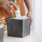 American Metalcraft BEVDG6 1/6 Size Onyx Galvanized Metal Rectangular Utensil Holder