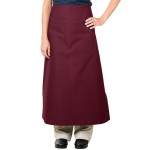 Intedge Burgundy Poly-Cotton Bistro Apron with 2 Pockets - 38 Intedge Burgundy Poly-Cotton Bistro Apron with 2 Pockets - 38