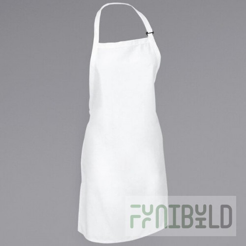 Mercer Culinary M61120WH Genesis® White Poly-Cotton Bib Apron with Adjustable Neck - 33
