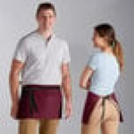 Choice Burgundy Poly-Cotton Waist Apron with Black Webbing and 3 Pockets - 12 Choice Burgundy Poly-Cotton Waist Apron with Black Webbing and 3 Pockets - 12