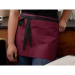 Choice Burgundy Poly-Cotton Waist Apron with Black Webbing and 3 Pockets - 12 Choice Burgundy Poly-Cotton Waist Apron with Black Webbing and 3 Pockets - 12