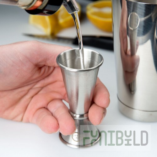 Barfly® M37001 20 mL & 40 mL (0.68 oz. & 1.35 oz.) Stainless Steel Japanese Style Jigger