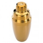 Barfly® M37038GD 17 oz. Gold-Plated Heavy Weight 3-Piece Cobbler Cocktail Shaker