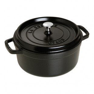 Staub 4 Qt. Black Enameled Cast Iron Dutch Oven 1003195 Staub 4 Qt. Black Enameled Cast Iron Dutch Oven 1003195