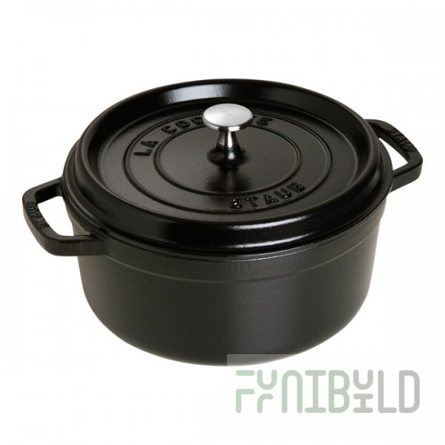 Staub 4 Qt. Black Enameled Cast Iron Dutch Oven 1003195