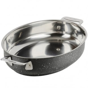 Bon Chef 60019GALAXY Cucina 1.5 Qt. Galaxy Stainless Steel Oval Au Gratin Dish Bon Chef 60019GALAXY Cucina 1.5 Qt. Galaxy Stainless Steel Oval Au Gratin Dish