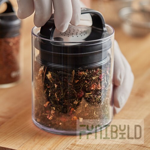 Prepara Evak Fresh Saver 0.45 Qt. Clear SAN Plastic Round Airtight Food Storage Container with Push Down Lid 3039-B
