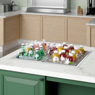 ServIt Two Pan Ice-Cooled Drop-In Food Well