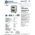 Hoshizaki Steelheart B Series UF27B-D2 27 Hoshizaki Steelheart B Series UF27B-D2 27