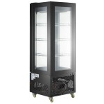 Avantco GD4C-15-HC Black 4-Sided Glass Refrigerated Display Case