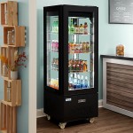 Avantco GD4C-15-HC Black 4-Sided Glass Refrigerated Display Case
