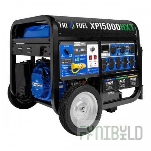DuroMax XP15000HXT HXT Series 670 CC Tri Fuel Portable Generator with CO Alert - 15,000 / 12,000W, 120V/240V
