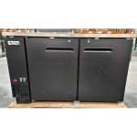 Scratch and Dent Avantco UDD-2-HC Black Kegerator / Beer Dispenser with (1) 2 Tap Tower - (2) 1/2 Keg Capacity