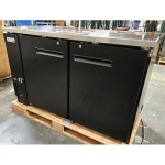 Scratch and Dent Avantco UDD-2-HC Black Kegerator / Beer Dispenser with (1) 2 Tap Tower - (2) 1/2 Keg Capacity