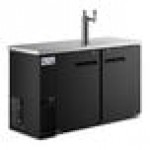 Scratch and Dent Avantco UDD-2-HC Black Kegerator / Beer Dispenser with (1) 2 Tap Tower - (2) 1/2 Keg Capacity