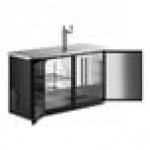 Scratch and Dent Avantco UDD-2-HC Black Kegerator / Beer Dispenser with (1) 2 Tap Tower - (2) 1/2 Keg Capacity