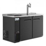 Scratch and Dent Avantco UDD-2-HC Black Kegerator / Beer Dispenser with (1) 2 Tap Tower - (2) 1/2 Keg Capacity