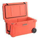 CaterGator CG65CLW Coral 65 Qt. Mobile Rotomolded Outdoor Cooler / Ice Chest