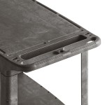 Lavex Large Black 2-Shelf Utility Cart with Flat Top and Built-In Tool Compartment - 44 Lavex Large Black 2-Shelf Utility Cart with Flat Top and Built-In Tool Compartment - 44