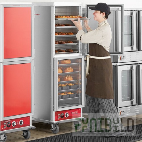 Avantco HTI-1836DC Full Size Insulated Heated Holding Cabinet with Clear Dutch Doors - 120V