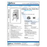 Univex SRM60+ 60 Qt. Planetary Floor Mixer with #12 PTO Hub, Guard, and Standard Accessories - 208-240V, 3 hp