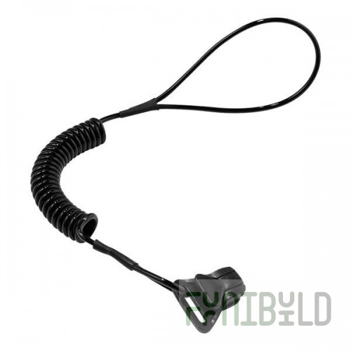 Ergodyne Squids 3158 2 lb. Black Coiled Hard Hat Lanyard with Clamp 19158