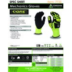 Cordova OGRE-Impact Polyester Grip Food-Safe Gloves with Black Sandy Nitrile Palm Coating and TPR Protectors - Large